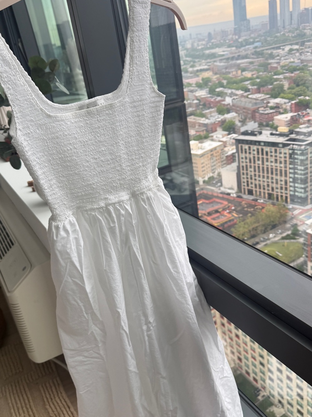 WAYF White Smocked Tank Dress size XS